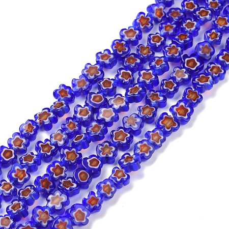 Handmade Millefiori Glass Bead Strands LAMP-J035-6mm-61-1