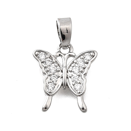 Brass Micro Pave Cubic Zirconia Charms KK-P336-16A-P-1