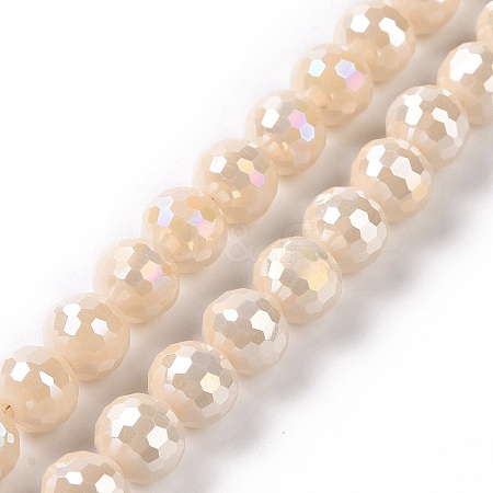Electroplate Glass Beads Strands GLAA-E036-14A-1