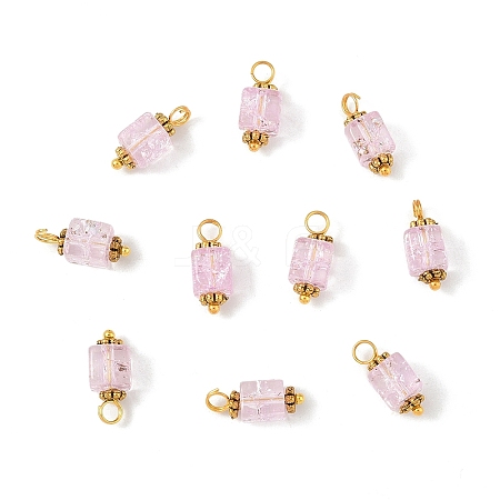 10Pcs Crackle Glass Pendants PALLOY-YW00067-06-1