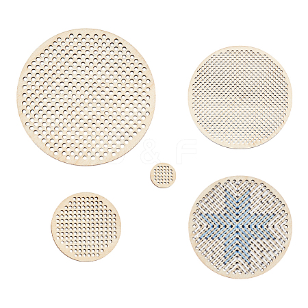 8Pcs 4 Styles Wood Embroidery Board DIY-BC0014-91-1