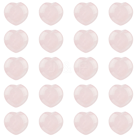 HOBBIESAY 20Pcs Natural Rose Quartz Heart Palm Stone G-HY0001-02-1