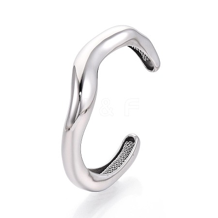 304 Stainless Steel Cuff Bangles for Women BJEW-N038-01P-1