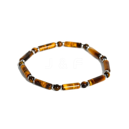 Natural Tiger Eye Bead Stretch Bracelets PW-WG50993-18-1