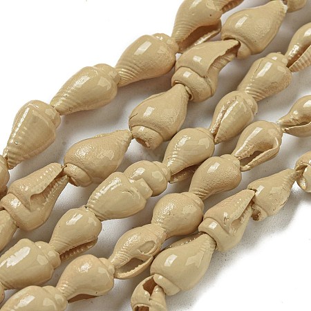 Spray Painted Natural Spiral Shell Beads Strands X1-BSHE-G039-08D-1