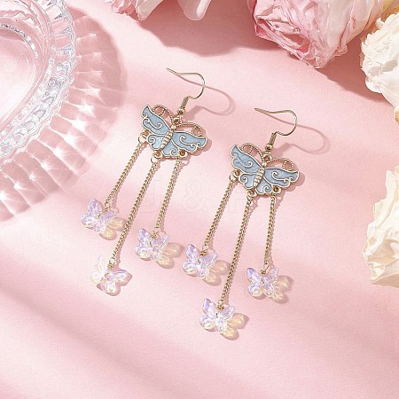 Zinc Alloy Enamel Chandelier Component Links EJEW-JE06314-1