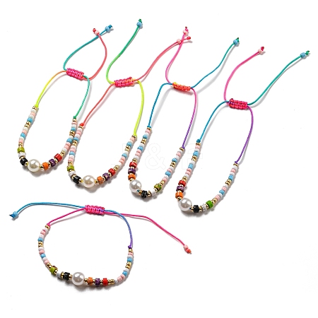  Colorful Beaded Bracelet Sweet and Cute Girl Style Adjustable Imitation Pearl Bracelet Versatile Bracelet AR4716-7-1