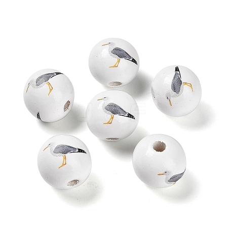 Natural Wood European Beads WOOD-S059-01A-1