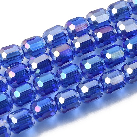 Electroplate Transparent Column Glass Beads Strands EGLA-A043-02-AB09-1