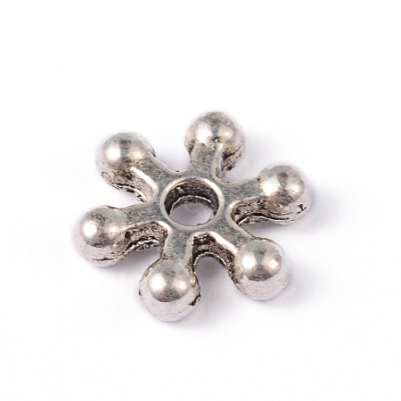 Alloy Daisy Spacer Beads PALLOY-ZN152-AS-RS-1