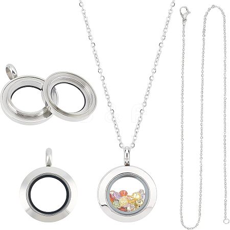 Unicraftale DIY Memory Locket Pendant Necklace Making Kit DIY-UN0003-51-1