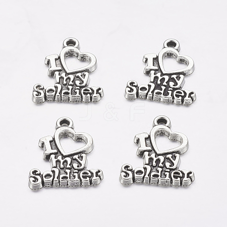 Tibetan Style Alloy Message Pendants TIBEP-5286-AS-LF-1