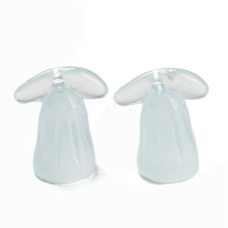 Translucent Resin Mushroom Charms RESI-H153-10-1