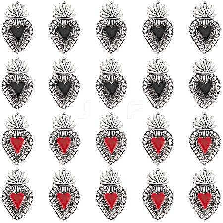 20Pcs 2 Colors Alloy Enamel Pendants ENAM-SC0005-04-1
