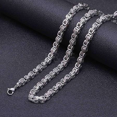 Titanium Steel Byzantine Chain Necklaces for Men FS-WG56795-36-1