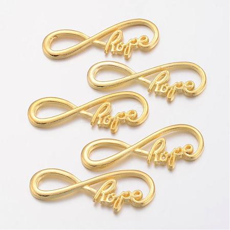 Tibetan Style Alloy Infinity with Hope Links connectors TIBE-S230-G-FF-1