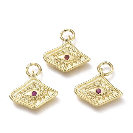 Brass Micro Pave Cubic Zirconia Pendants KK-P188-C06-G-1