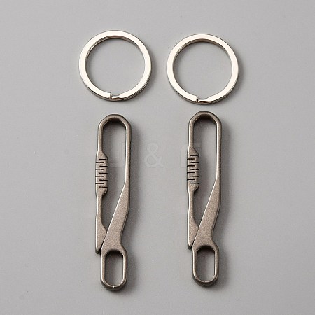Titanium Alloy Keychains Clasps KEYC-WH0021-37-1