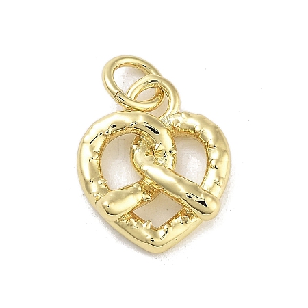 Rack Plating Heart Brass Pendants KK-M293-01G-1