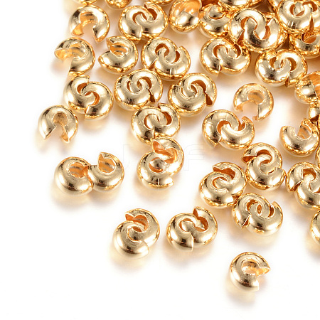 Brass Crimp Beads Covers X-KK-R037-149KC-1