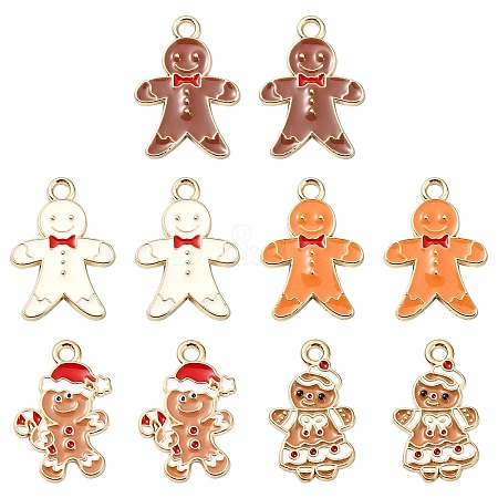 10Pcs 5 Styles Alloy Enamel Pendants FIND-YW0005-43-1
