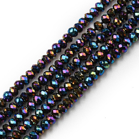 Electroplate Glass Beads Strands X-EGLA-F149-FP-10-1