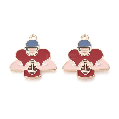 Alloy Enamel Pendants ENAM-T025-02G-10-1