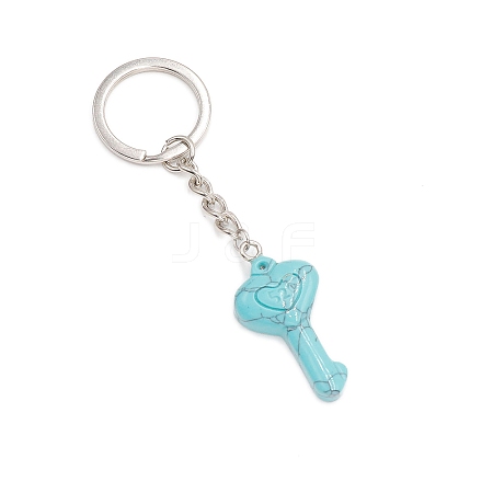 Synthetic Turquoise Keychain PW-WGD467F-06-1