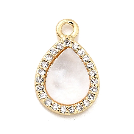 Brass Micro Pave Cubic Zirconia Charms KK-H089-07A-G-1