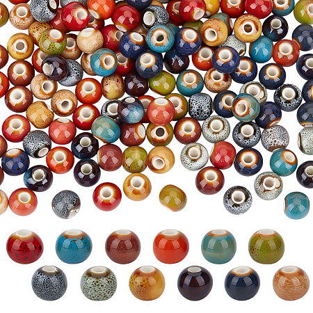 180Pcs 12 Colors Handmade Porcelain Beads PORC-PH0001-43-1