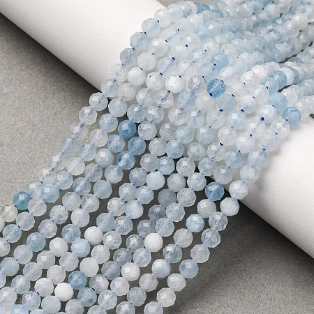 Natural Aquamarine Beads Strands G-A276-C09-4mm-02-1