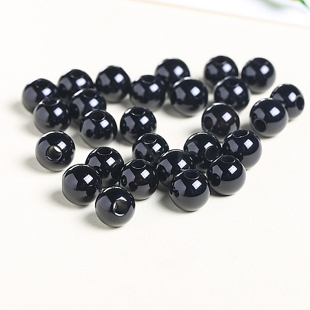 Natural Black Onyx Beads G-WH0030-03A-08-1