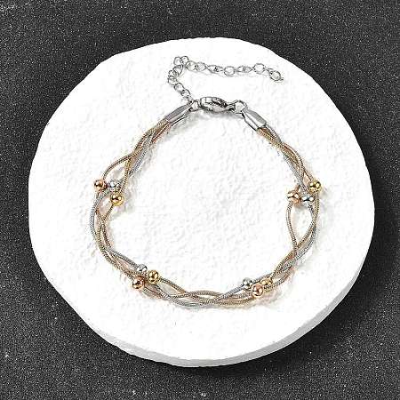 304 Stainless Steel Satellite Chains Bracelets BJEW-Z106-02A-1