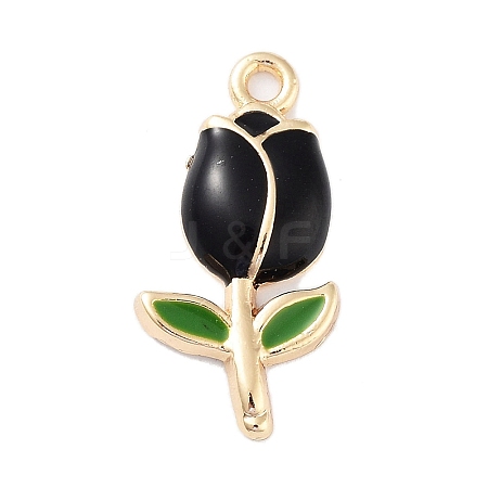 Golden Plated Alloy Enamel Pendants ENAM-L047-01G-05-1