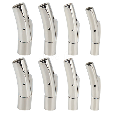8Pcs 4 Styles Stainless Steel Bayonet Clasps STAS-DR0001-15P-1