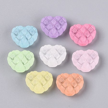 Frosted Transparent Acrylic Beads OACR-Q203-02-1
