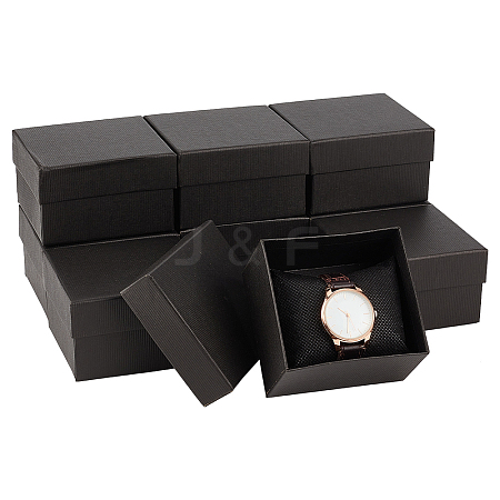 Rectangle Cardboard Jewelry Watch Storage Boxes CON-WH0092-54-1