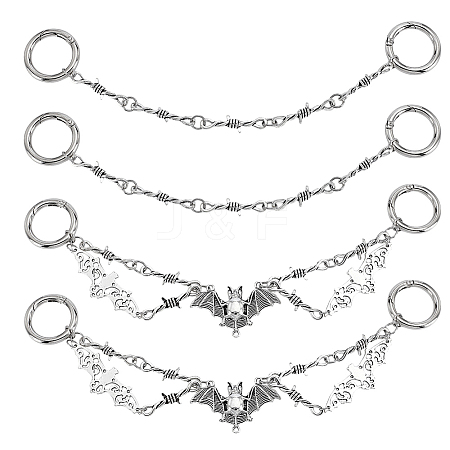 4Pcs 2 Styles Alloy Shoes Charms HJEW-GA00029-1