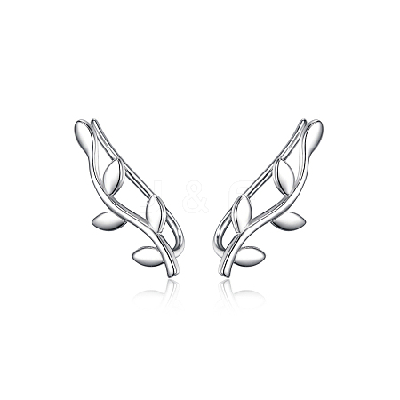 S925 Sterling Silver Leaf Clip-on Earrings for Women Fashion Simple Personality Earrings TY1907-1