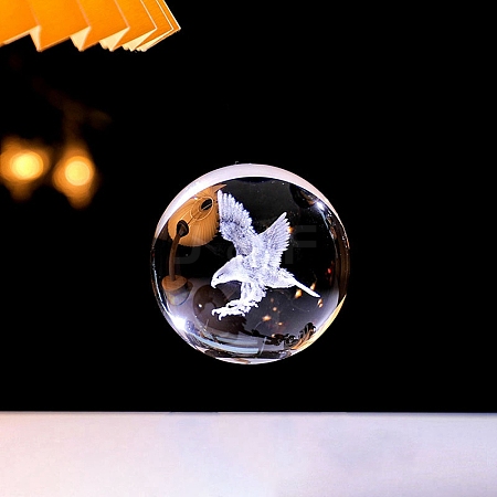 Inner Carving Glass Crystal Ball Diaplay Decoration PW-WGD9143-09-1