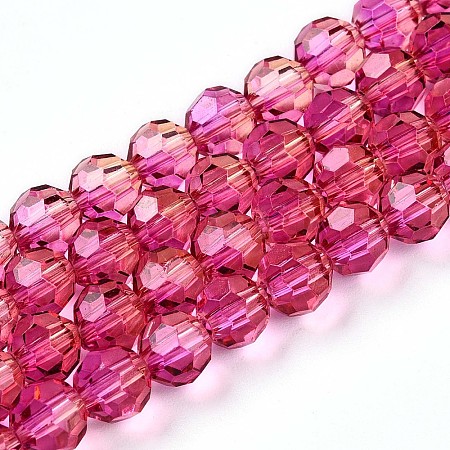 Baking Paint Transparent Glass Beads Strands DGLA-A035-T6mm-A03-1