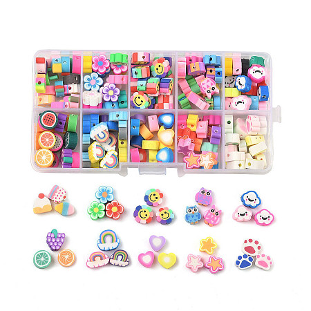 200Pcs 10 Style Handmade Polymer Clay Beads CLAY-FS0001-27-1