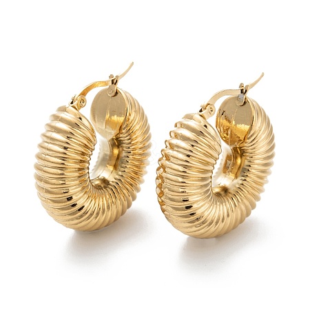 Chunky Vintage Grooved Hoop Earrings for Women EJEW-O096-52G-1