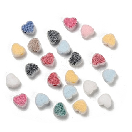 Flocky Opaque Acrylic Beads OACR-I026-02C-1