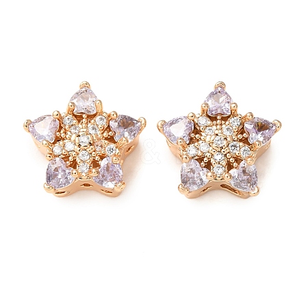Brass Micro Pave Cubic Zirconia Beads CU-CBAEC99-33G-01-1