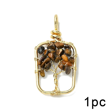Natural Tiger Eye Pendants G-YW0003-01A-1