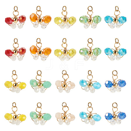 20Pcs 10Colors Glass Beaded Pendants FIND-TA0009-21-1