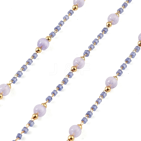 Handmade Brass Glass Beaded Chains GL-CBA1C06-01G-05-1