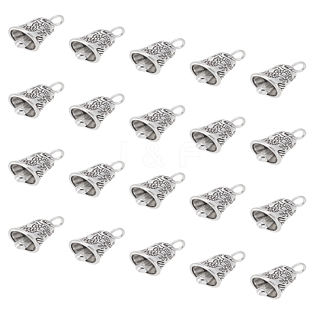 20Pcs Tibetan Style Alloy Bell Pendants FIND-LP0002-48-1