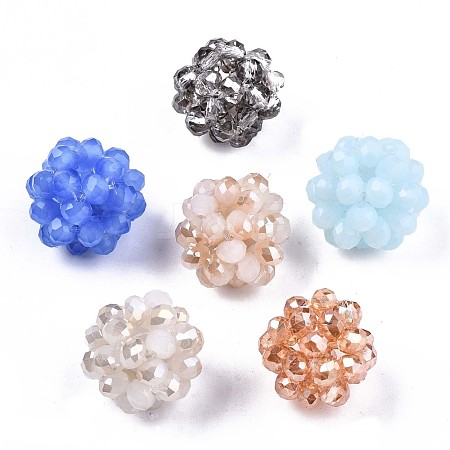 Glass Round Woven Beads X-GLAA-T024-02A-1